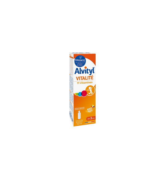 Alvityl - Multivitamin oral solution - 11 vitamins 100% VNR - From 3 years old, fruity taste - 150mL