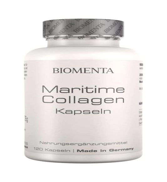 BIOMENTA Maritime Collagen Capsules - With Collagen Peptides, Oyster Extract, Hyaluronic Acid and Caviar Extract - 120 Collagen Capsules