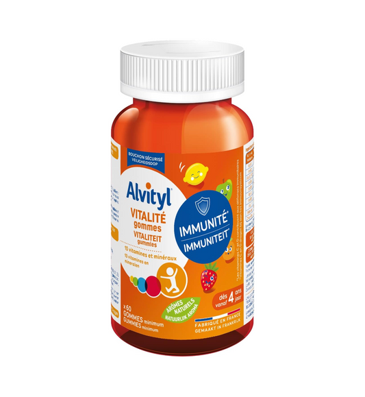 Alvityl - Vitality Gums - 8 vitamins and 2 minerals - Natural fruit flavors - From 4 years old - 60 gums