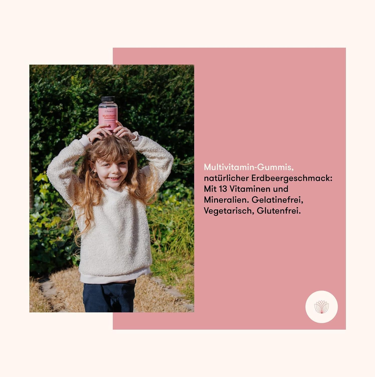 Multivitamin Gummibärchenfür Kinder, 120 Stück | Gummies Mit 13 Vitaminen Und Mineralstoffen (Vitamin C, D3, Biotin, Folsäure, Zink & Mehr) | Mit Erdbeergeschmack | Zenement